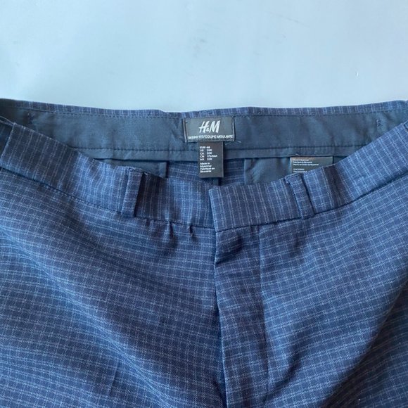 H&M Pants Hm Mens Slimfit Suit Blue Plaid Pants Poshmark